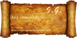 Ipi Geminián névjegykártya